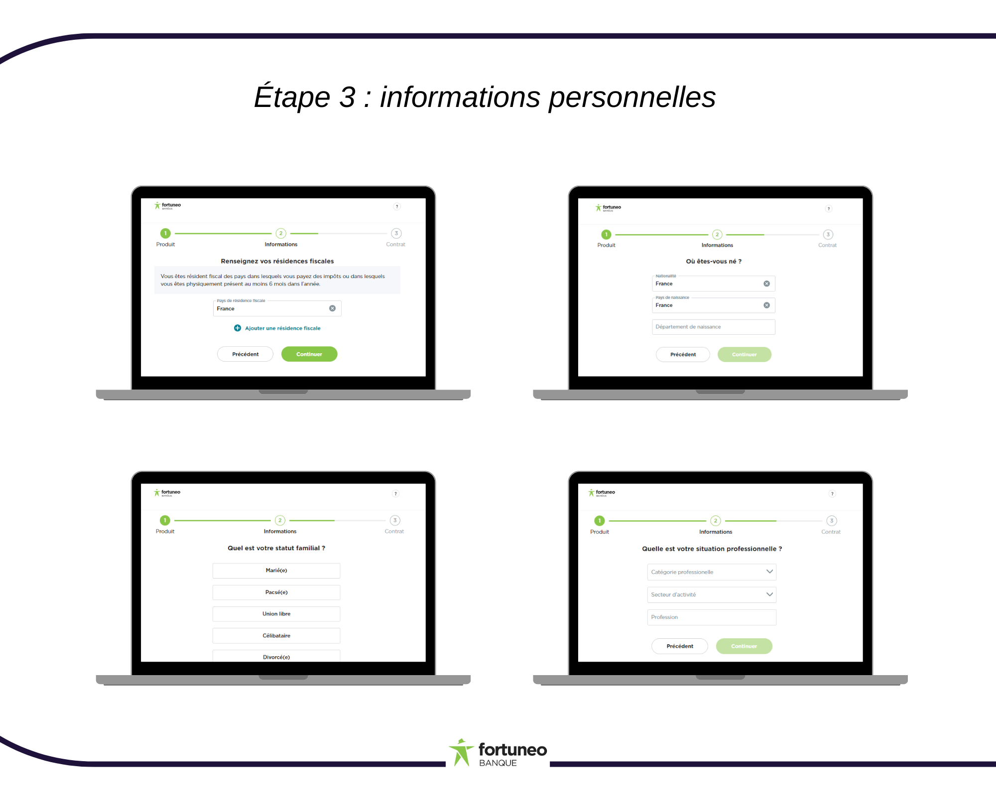 Ouvrir un compte Fortuneo - étape 2