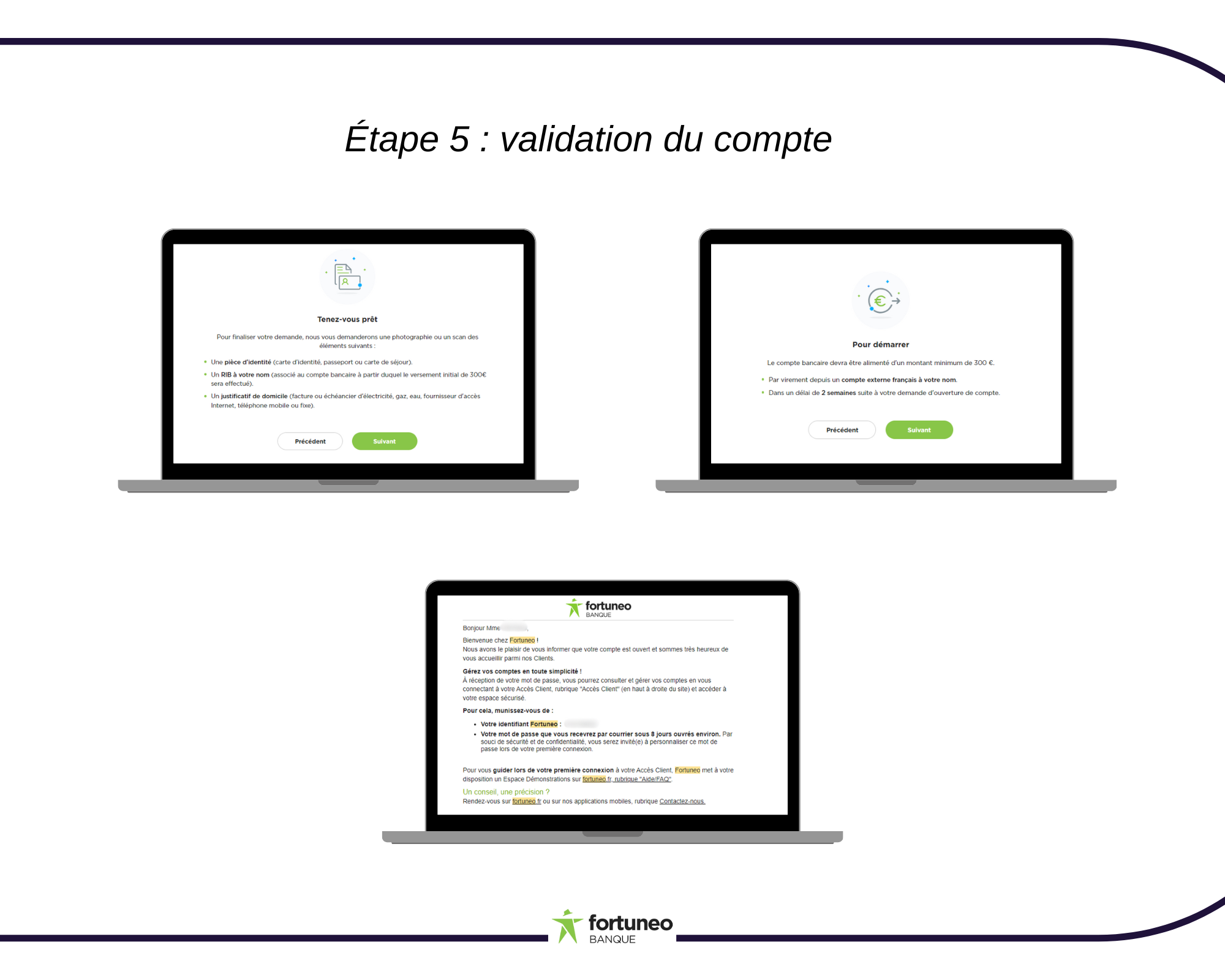 Ouvrir un compte Fortuneo - étape 4