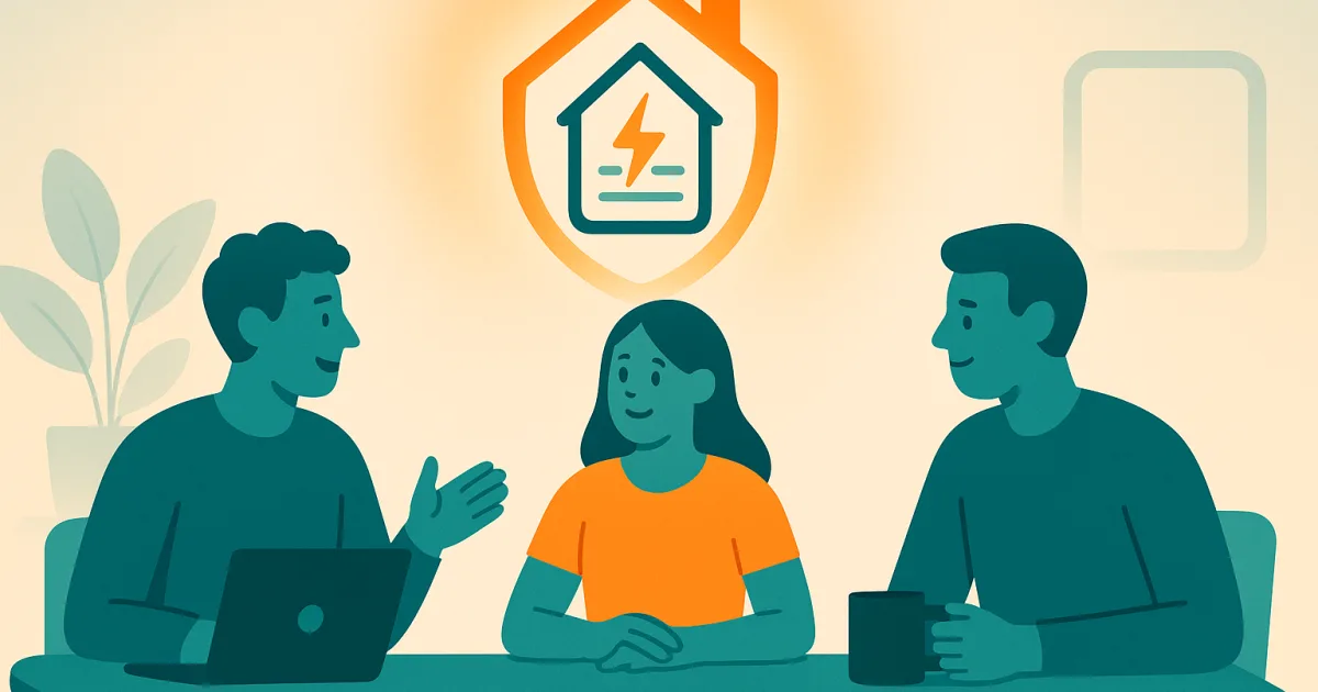 Illustration d'un contrat d'électricité partagé en colocation.