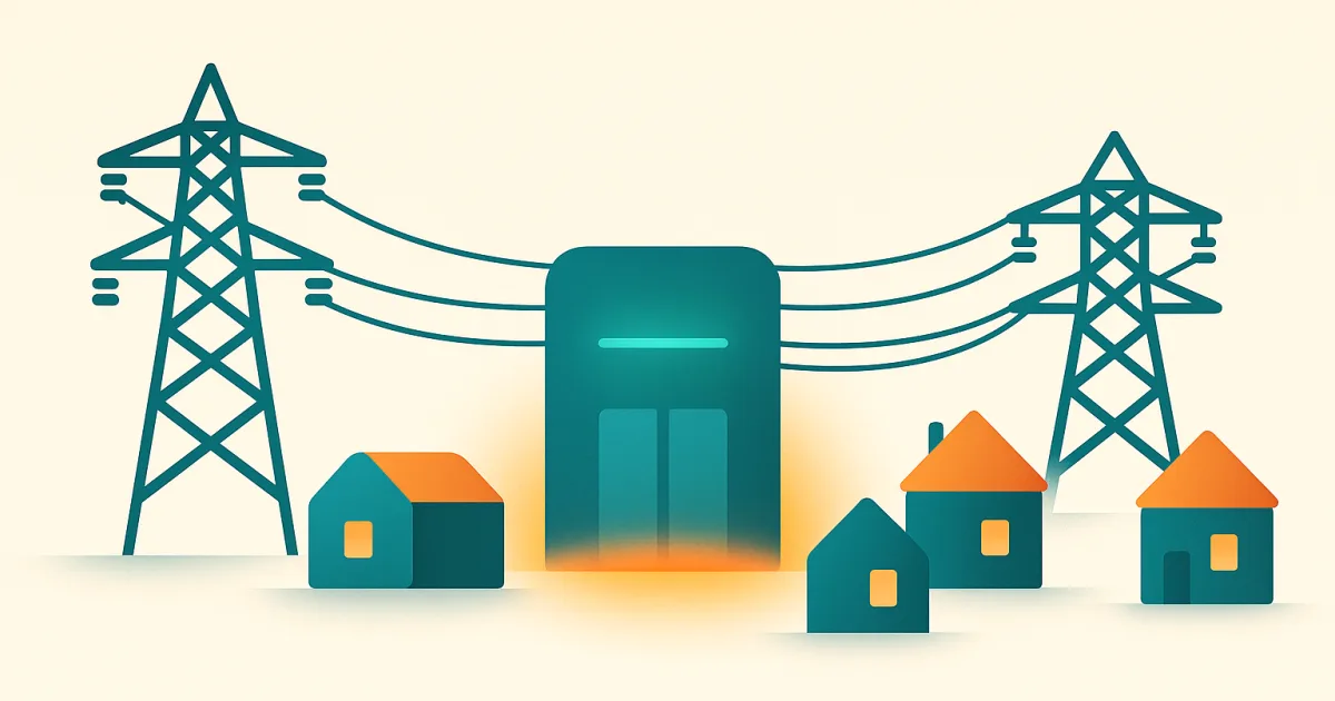 Illustration du réseau de distribution d'électricité géré par Enedis.