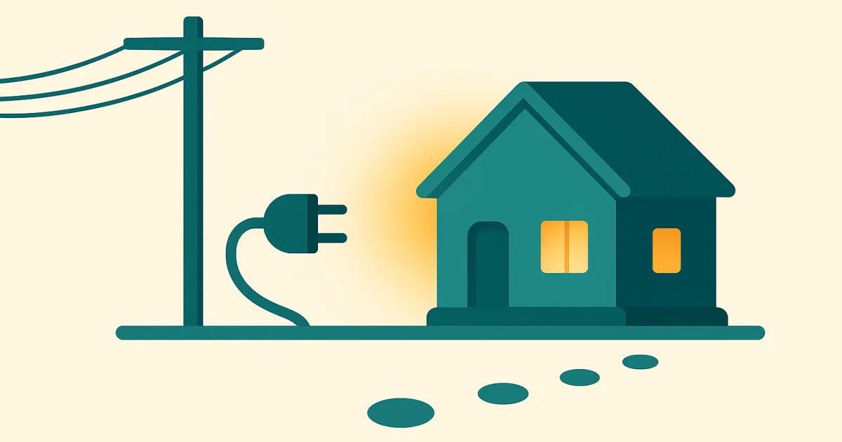 Illustration du raccordement électrique d'une maison au réseau Enedis.