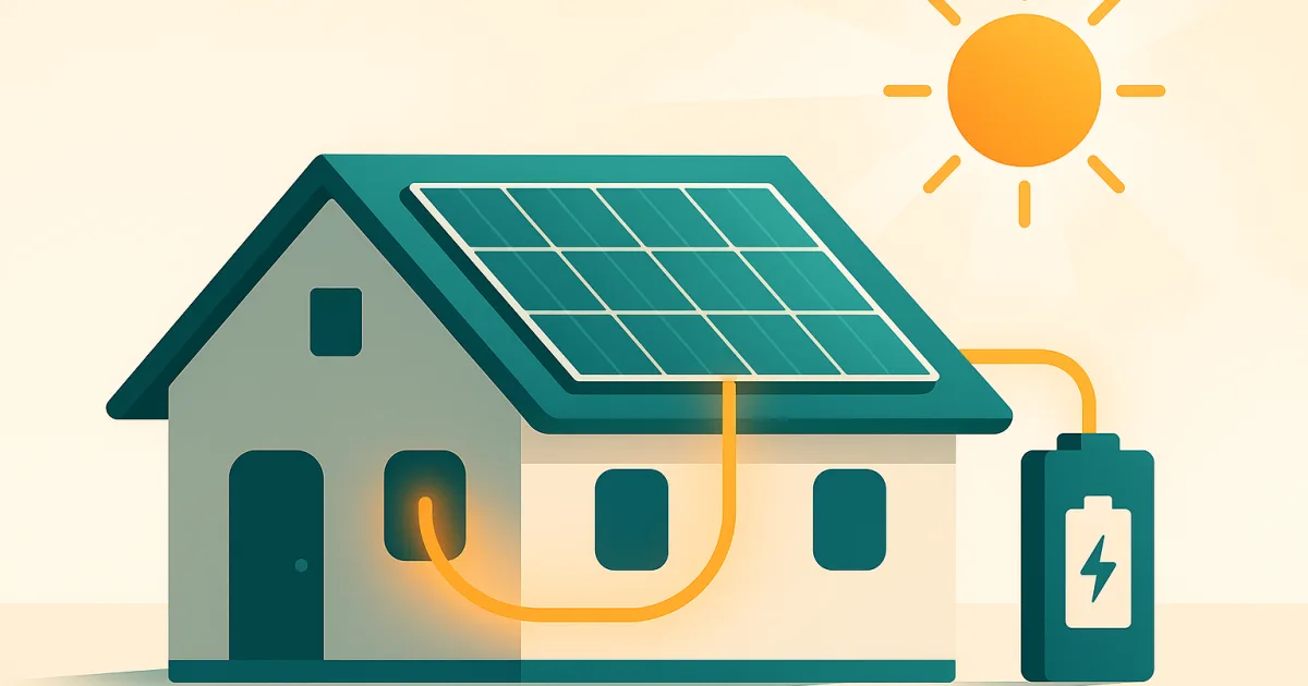 Illustration de l'autoconsommation d'électricité solaire dans une maison.
