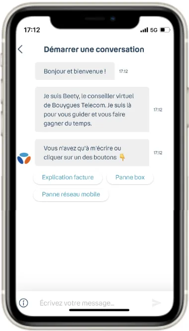 Service client Chat Bouygues