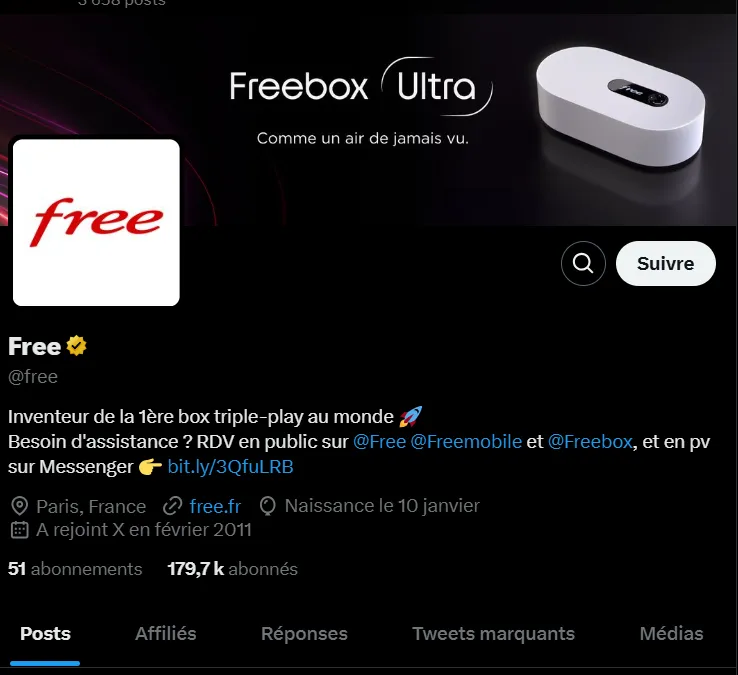 Compte X de Free