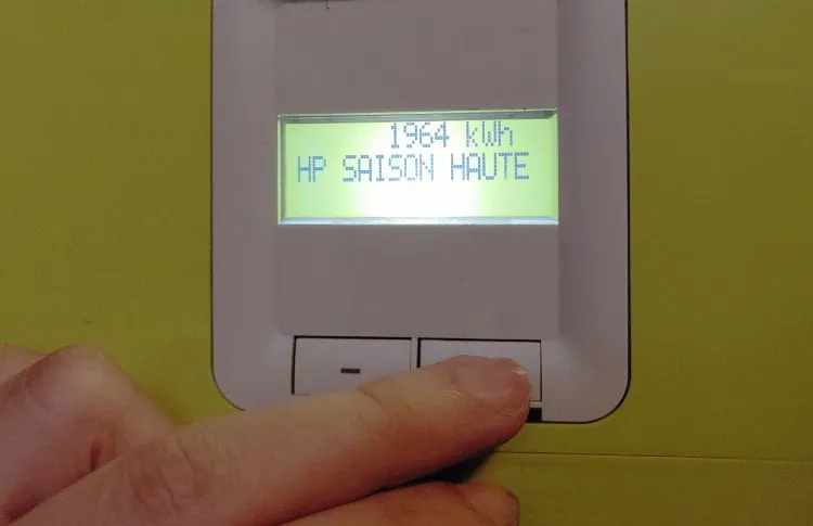 Relevé des index de consommation saison haute sur un compteur Linky
