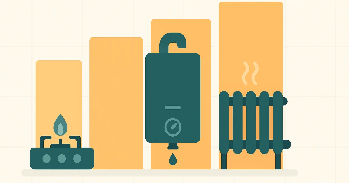Les classes de consommation de gaz Base, B0, B1, T1 et T2 selon l'usage et le volume consommé en kWh par an