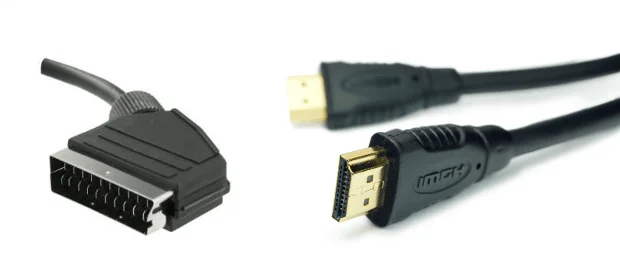 câble péritel et HDMI