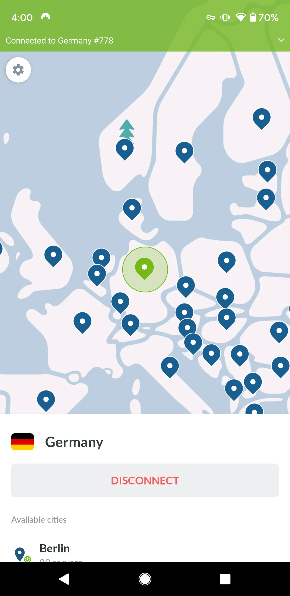 Application NordVPN sur mobile