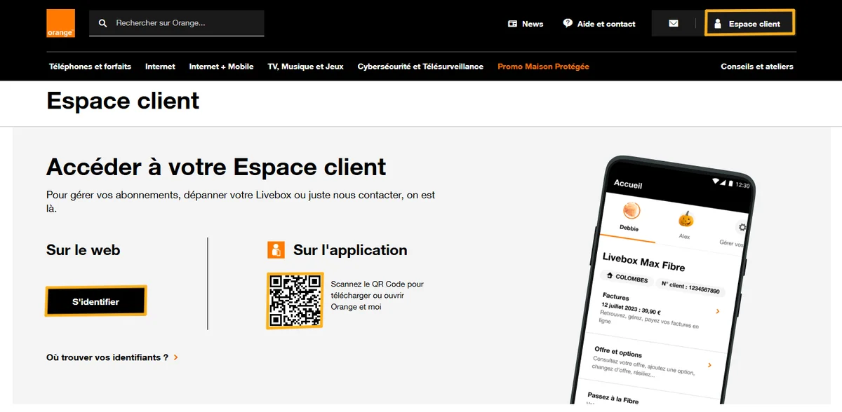 espace client Orange
