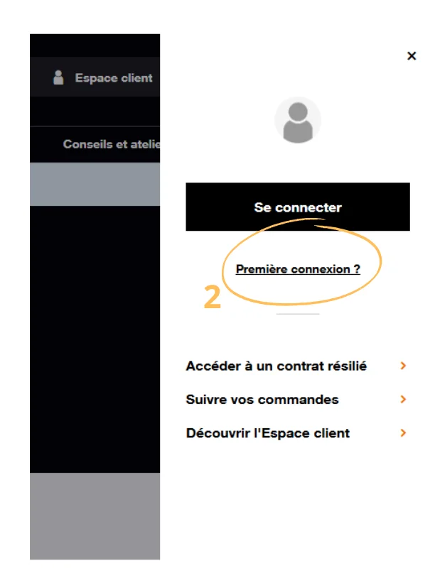 Création du compte Orange à la première connexion