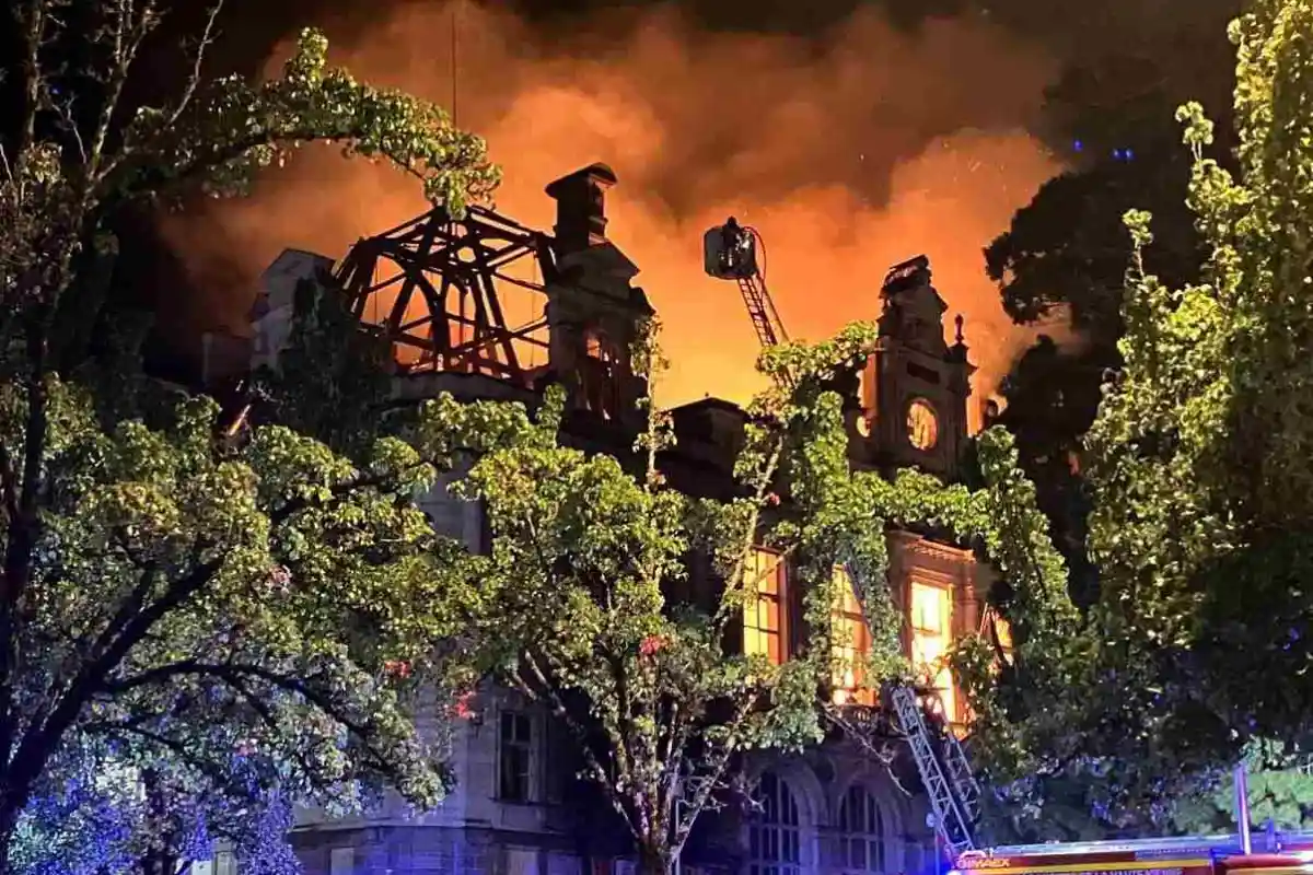 Limoges town hall destroyed by fire following cost-of-living protest